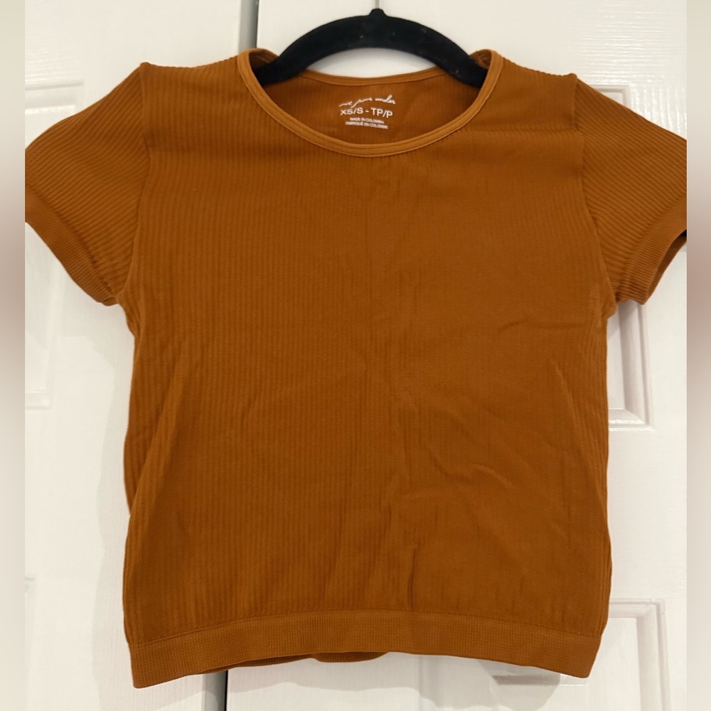 Urban Outfitters Brown Ribbed Top